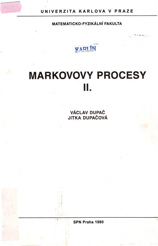 Markovovy procesy. II