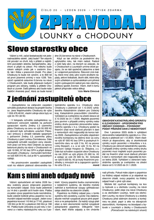 Zpravodaj obce Chodouny - Lounky