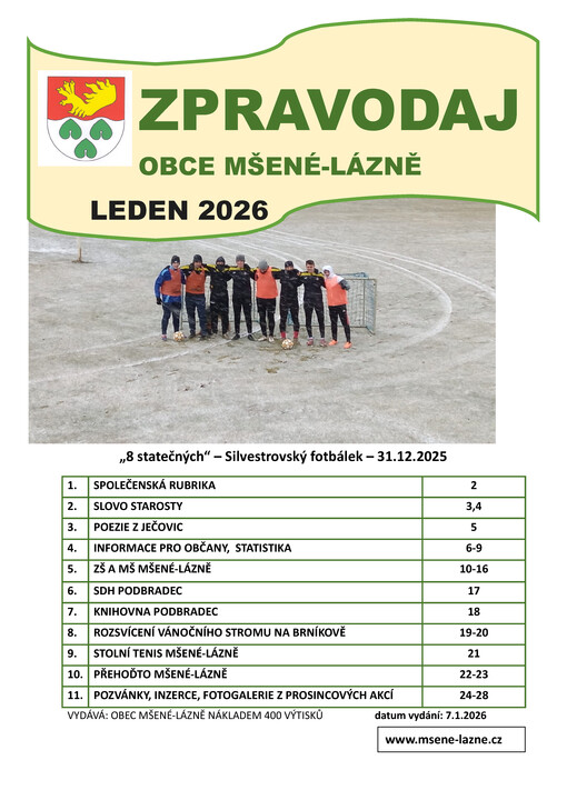 Zpravodaj obce Mšené-lázně