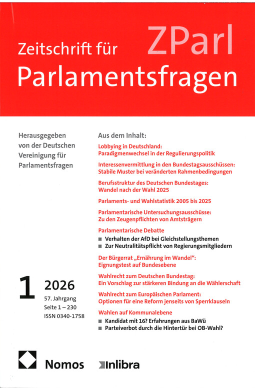Zeitschrift für Parlamentsfragen