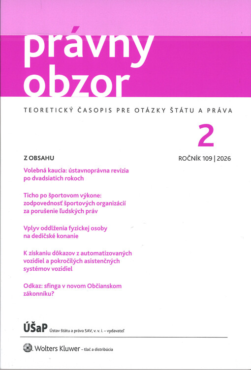 Právny obzor : teoretický časopis pre otázky štátu a práva