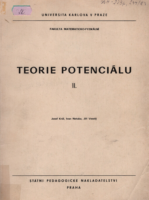 Teorie potencionálu II.