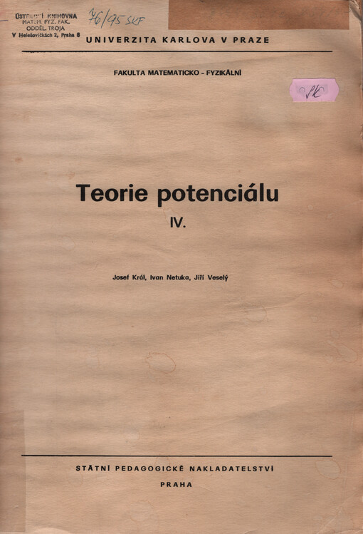 Toerie potencionálu IV.