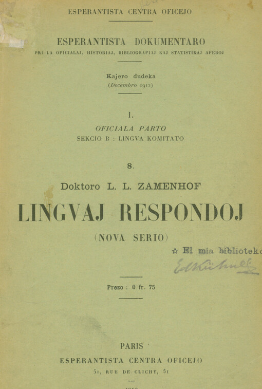 Lingvaj respondoj : (nova serio)
