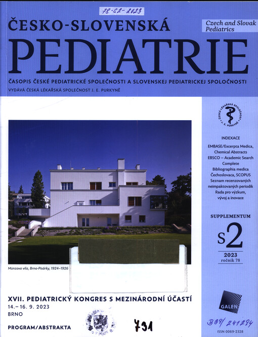 Český pediatrický kongres s mezinárodní účastí =Czech pediatric congress with international participation : ...