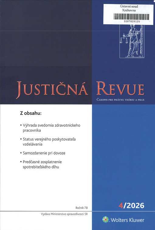 Justičná revue : časopis pre právnu teóriu a prax