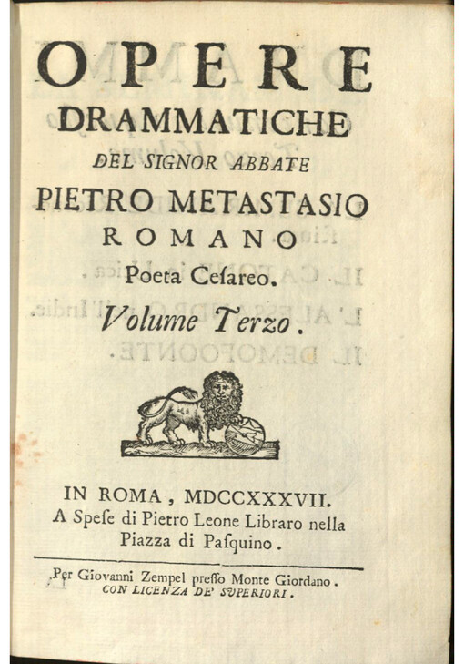 Opere drammatiche. Volume Terzo