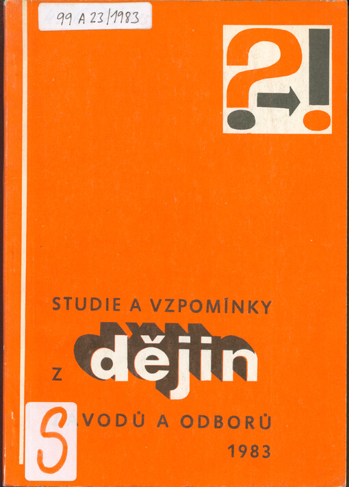 Studie a vzpomínky z dějin závodů v ČSSR ...