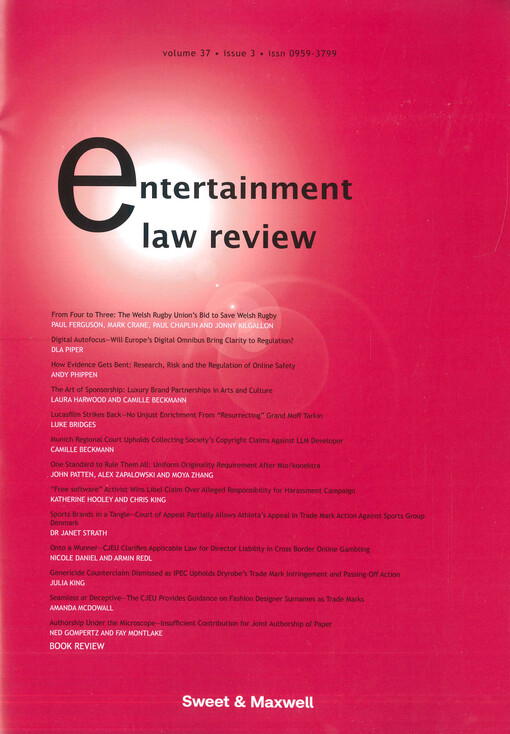 Entertainment law review