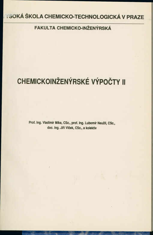 Chemickoinženýrské výpočty