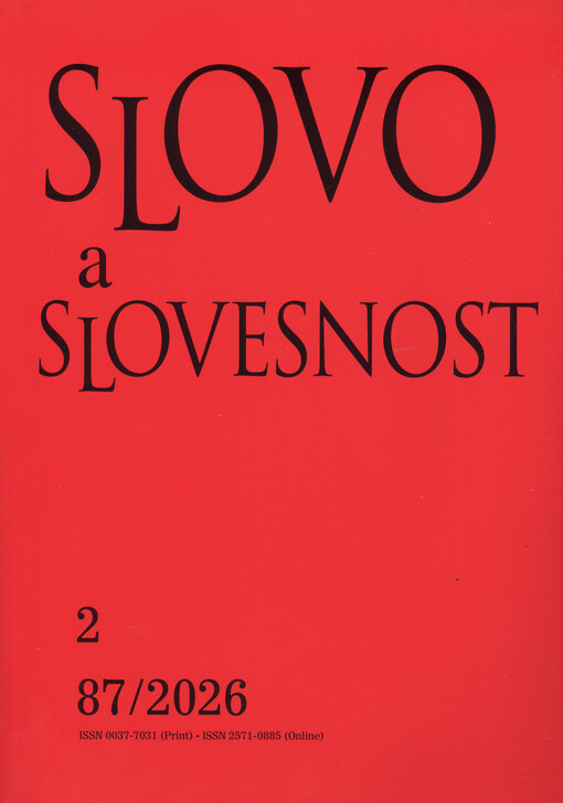 Slovo a slovesnost : časopis pro otázky teorie a kultury jazyka