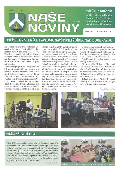 Naše noviny : měsíčník občanů Ždírce nad Doubravou