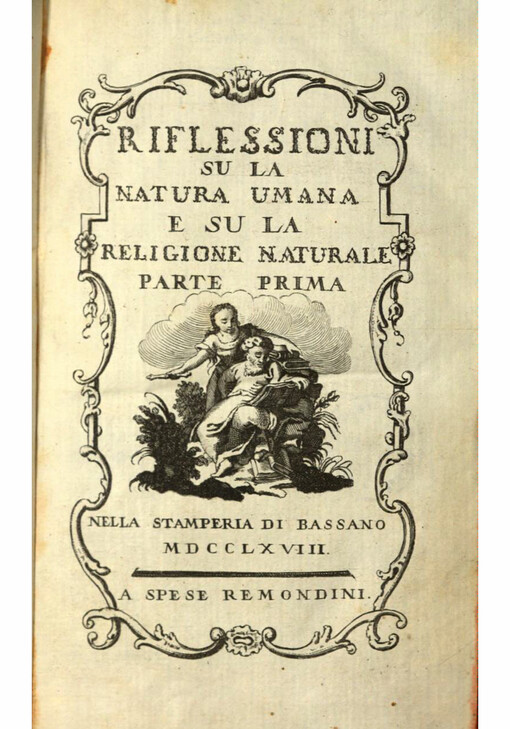 Riflessioni su la natura umana e su la religione naturale. Parte prima