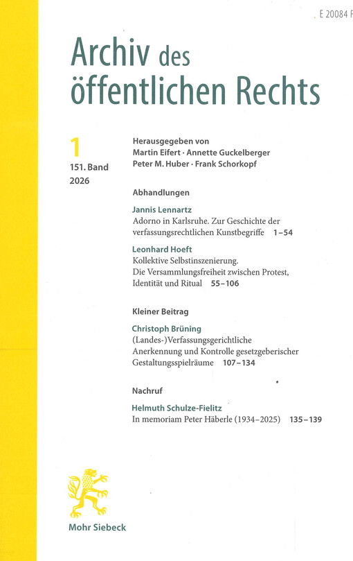 Archiv des öffentlichen Rechts