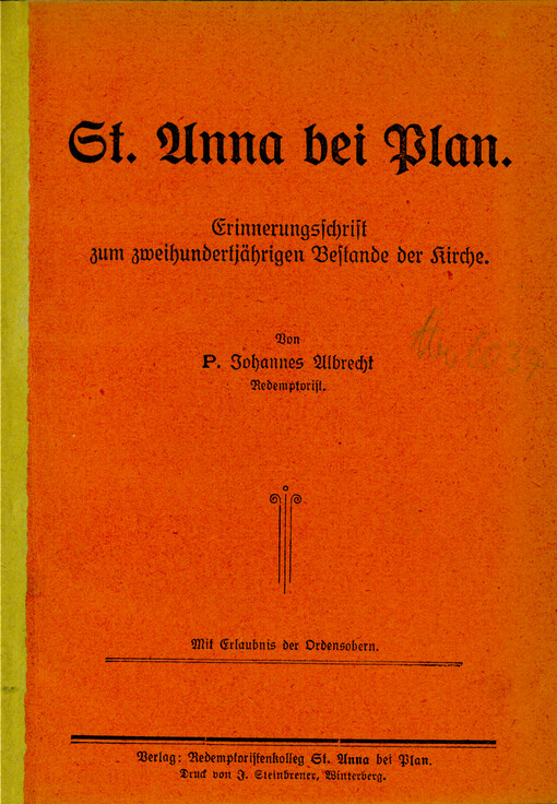 St. Anna bei Plan : Erinnerungsschrift zum zweihundertjährigen Bestande der Kirche