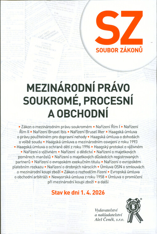 Mezinárodní právo soukromé, procesní a obchodní : (soubor zákonů)