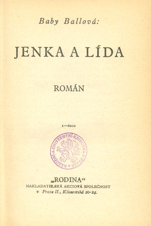 Jenka a Lída : román
