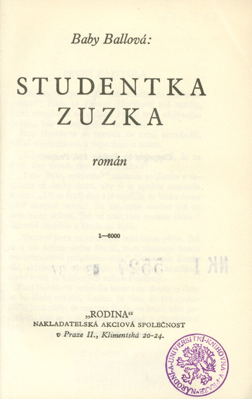 Studentka Zuzka : román