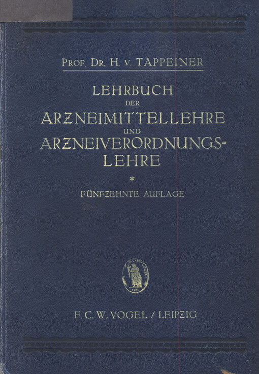 Lehrbuch der Arzneimittellehre und Arzneiverordnungslehre