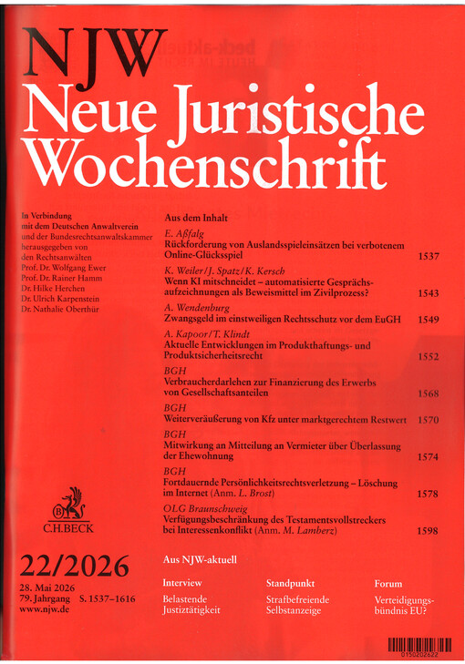 Neue juristische Wochenschrift