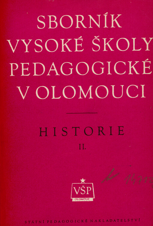 Sborník Vysoké školy pedagogické v Olomouci. Historie