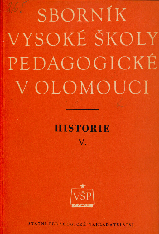 Sborník Vysoké školy pedagogické v Olomouci. Historie
