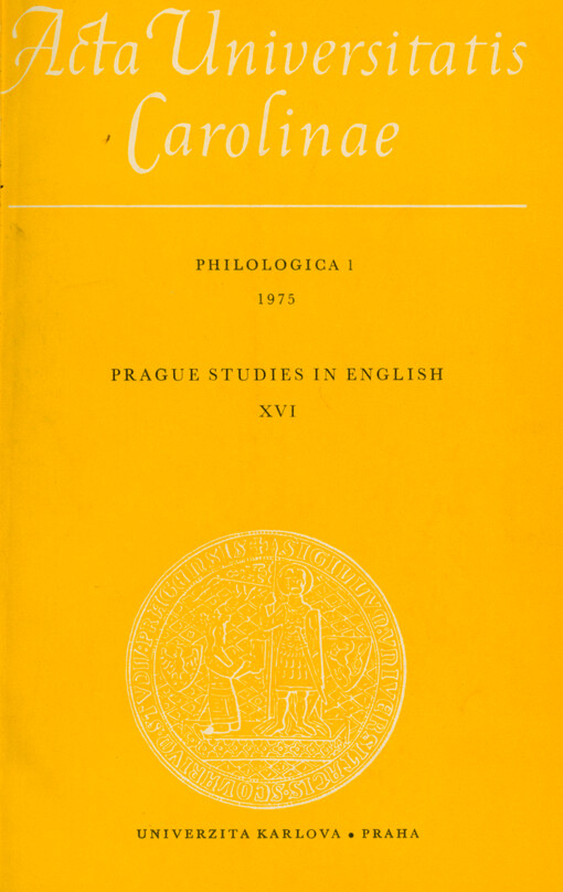 Acta Universitatis Carolinae. Philologica. Prague studies in English