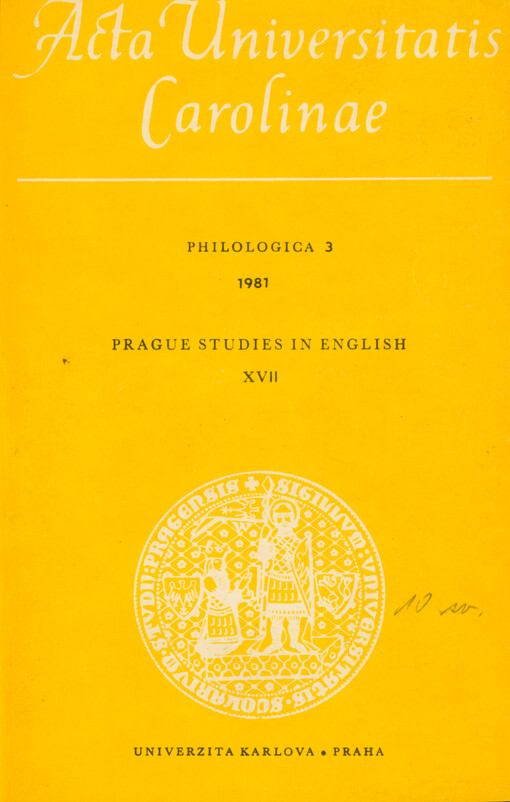 Acta Universitatis Carolinae. Philologica. Prague studies in English