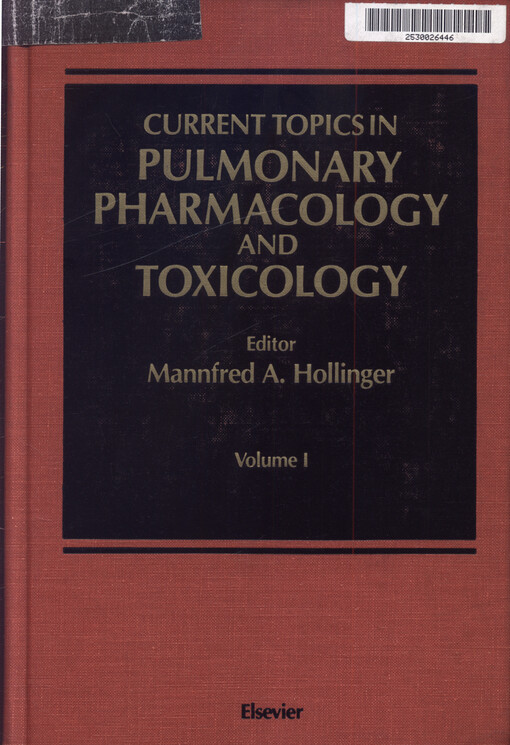 Current topics in pulmonary pharmacology and toxicology. Vol. 1
