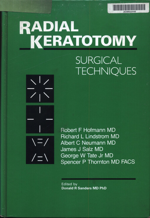 Radial keratotomy : surgical techniques