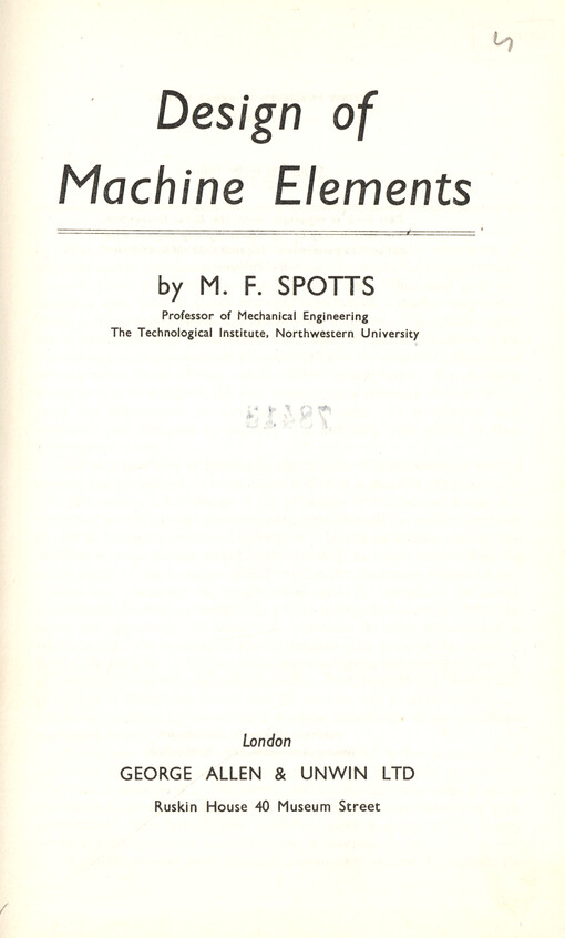 Design of machine elements