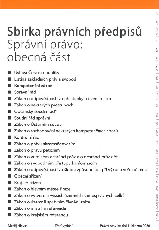 Sbírka právních předpisů : správní právo: obecná část