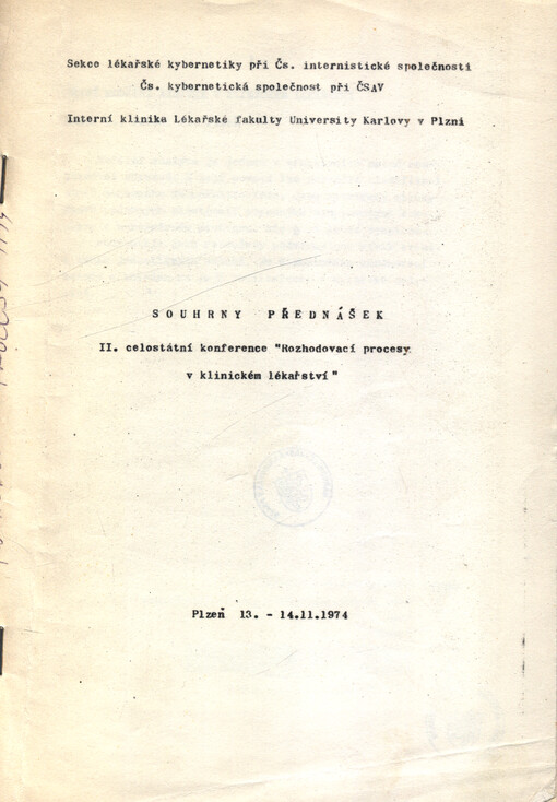 Souhrny přednášek II. celostátní konference 
