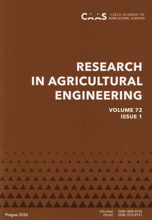 Research in agricultural engineering = Zemědělská technika