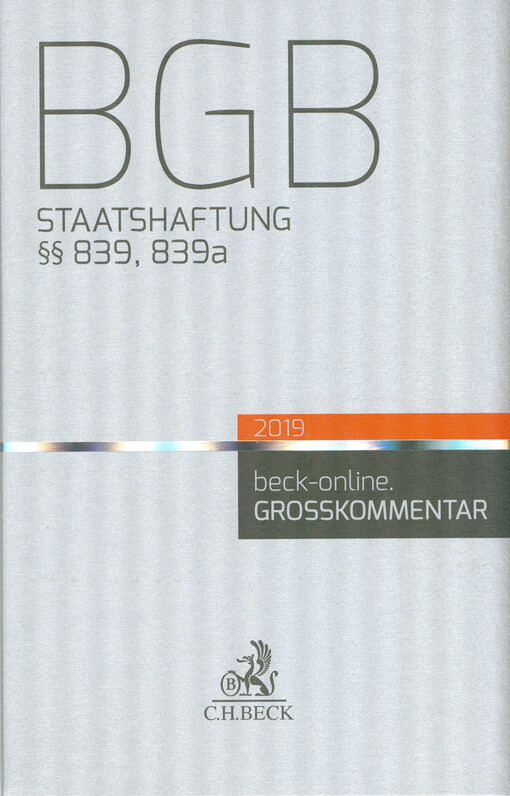 BGB : Staatshaftung §§ 839, 839a BGB