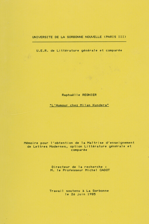 L'humour chez Milan Kundera