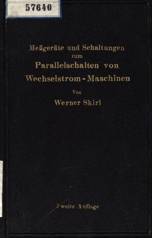 Meßgeräte und Schaltungen zum Parallelschalten von Wechselstrom-Maschinen
