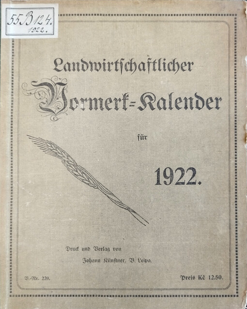 Landwirtschaftlicher Vormerk-Kalender 
