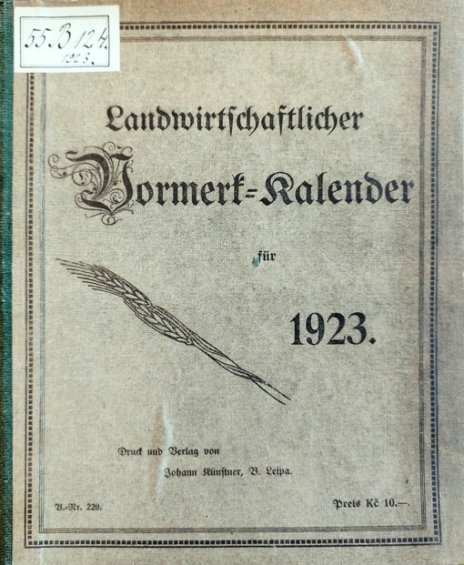Landwirtschaftlicher Vormerk-Kalender 