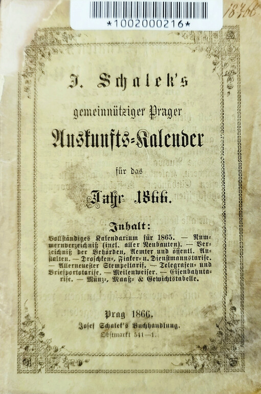 J. Schalek's Auskunfts-Kalender