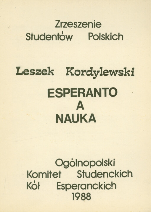 Esperanto a nauka