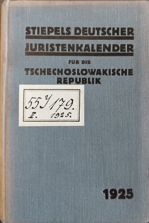 Stiepels Deutscher Juristenkalender für die Tschechoslowakische Republik