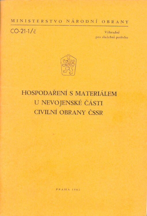 Hospodaření s materiálem u nevojenské části civilní obrany ČSSR
