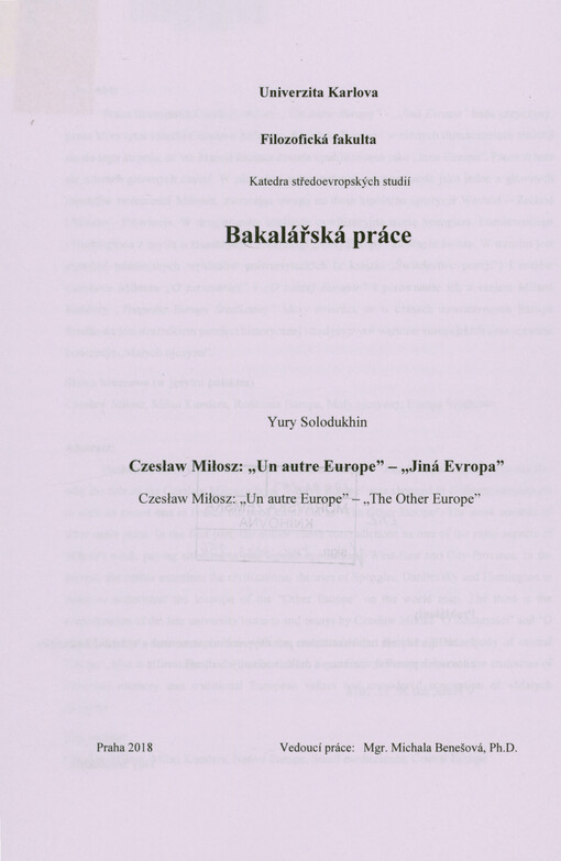 Czesław Miłosz: 