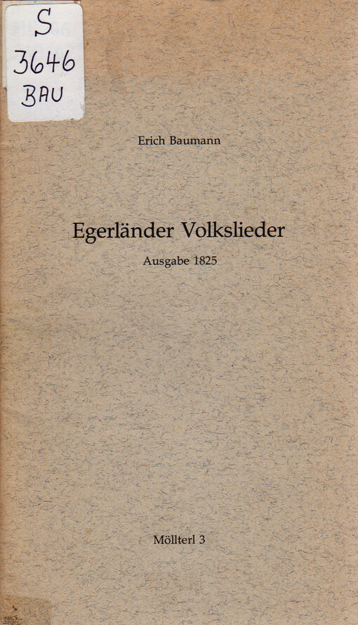 Egerländer Volkslieder : Ausgabe 1825