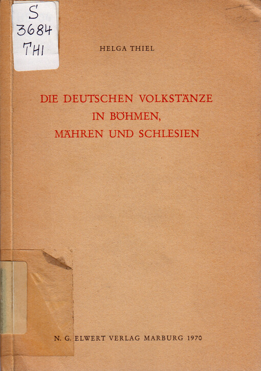 Die deutschen Volkstänze in Böhmen, Mähren und Schlesien