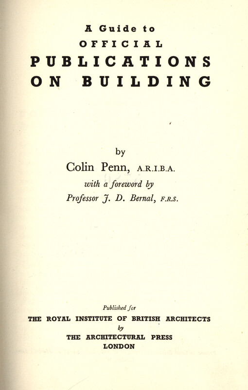 A guide to official publications on building