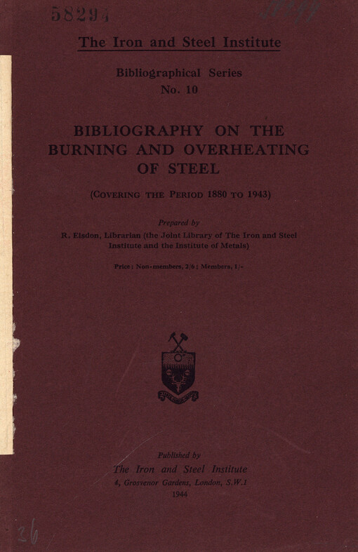 Bibliography on the burning and overheating of steel : (covering the period from 1880 to 1943)