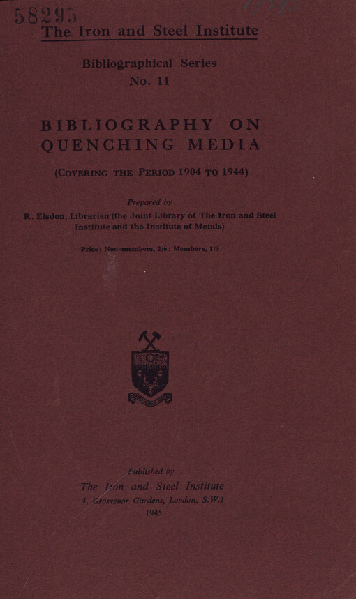 Bibliography on quenching media : (covering the period from 1904 to 1944)