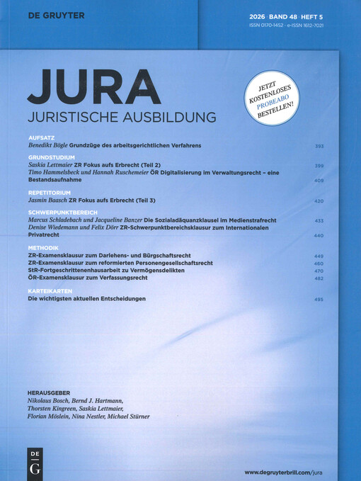 JURA : juristische Ausbildung